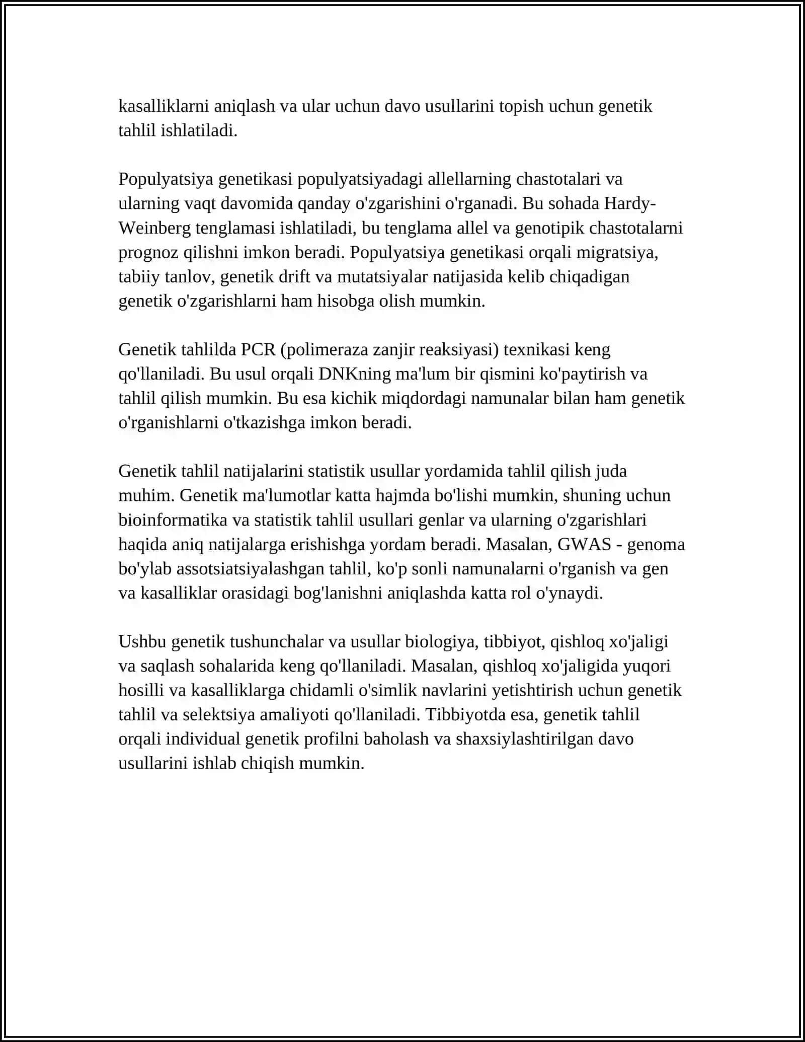 ODAM GENETIKASINI O'RGANISH USULLARI: GENEOLOGIK METOD 4