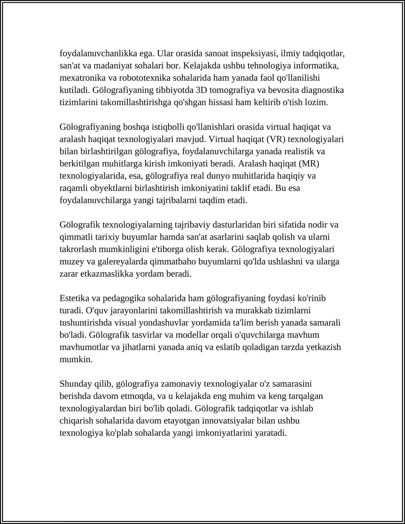 Golografiya prinsipi va uning qo'llanilishi 4