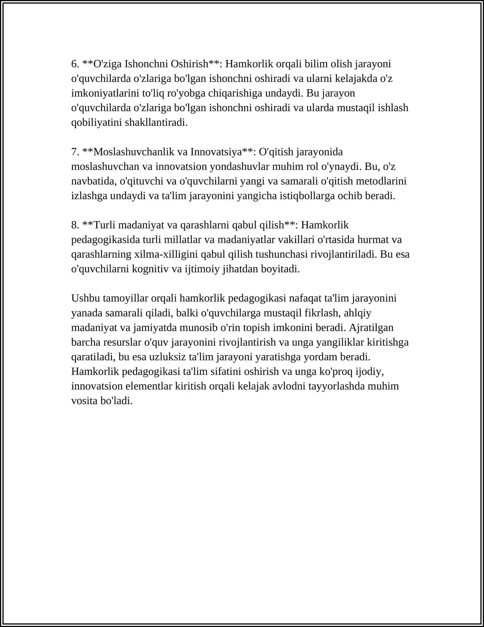 HAMKORLIK PEDAGOGIKASINING KONTSEPTUAL G'OYALARI 4