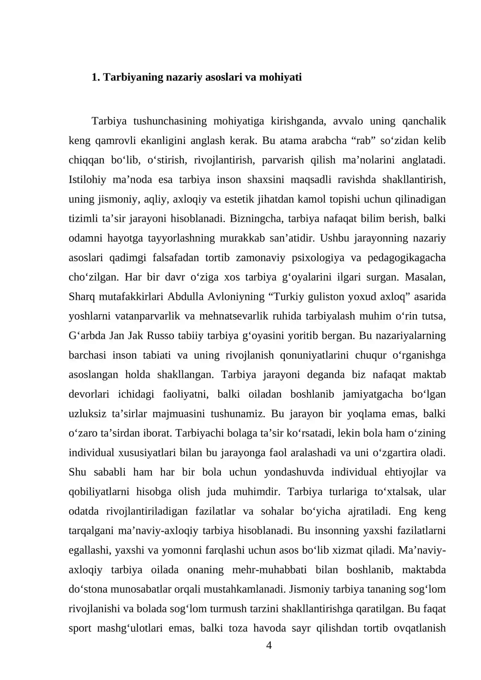 Tarbiya jarayoni.Tarbiya turlari va mеtodlari 4