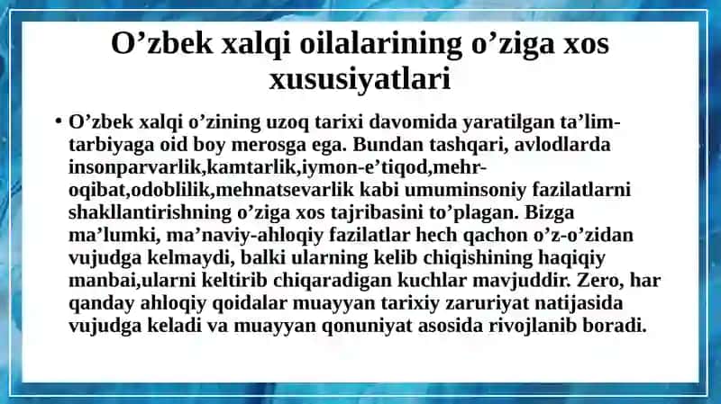 Oila tarbiyasining xalq pedagogikasi manbakarida aks etishi 4