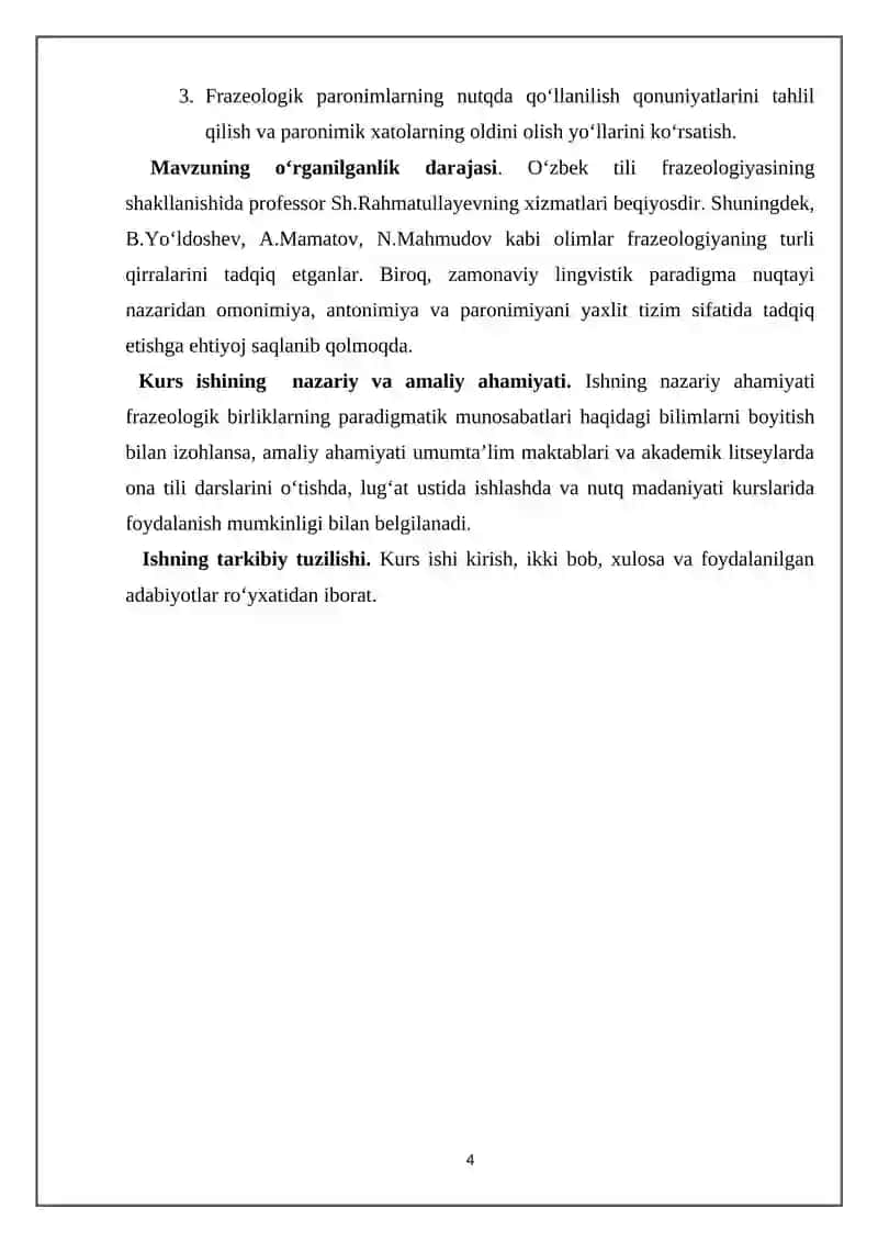 FRAZEOLOGIK OMONIMIYA. ANTONIMIYA VA PARONIMIYA 4