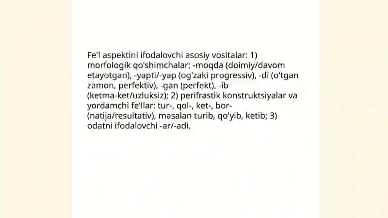 Grammatik ma'noni ifodalovchi vositalar 4