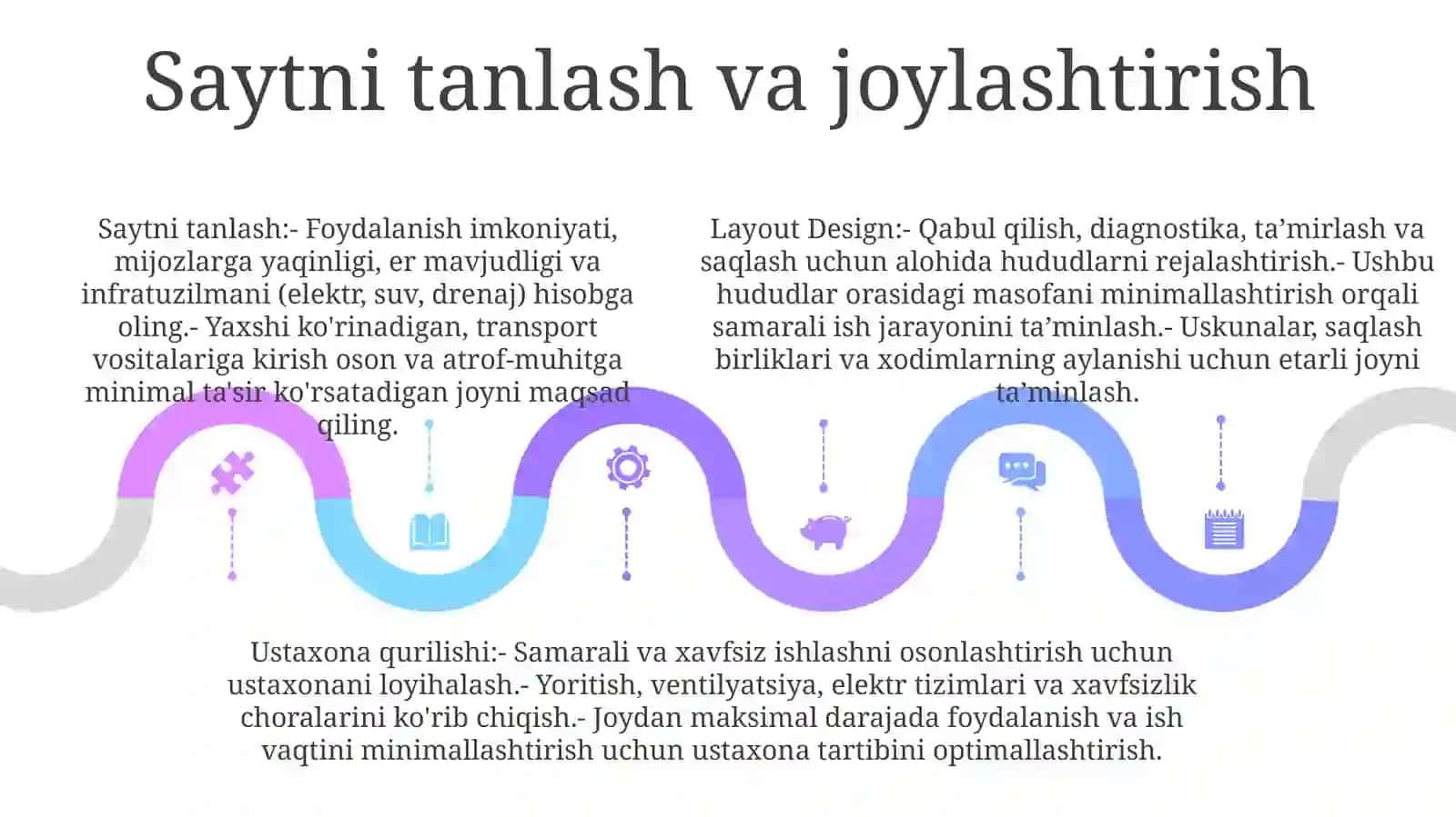 Yengil Avtomobillarning Elektr Jihozlariga Texnik Xizmat KoʻRsatishUstaxonasiniLoyihalash 4