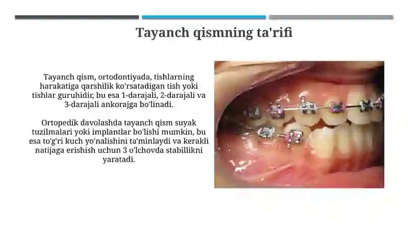 Tayanch qism tasnifi va davolash 4