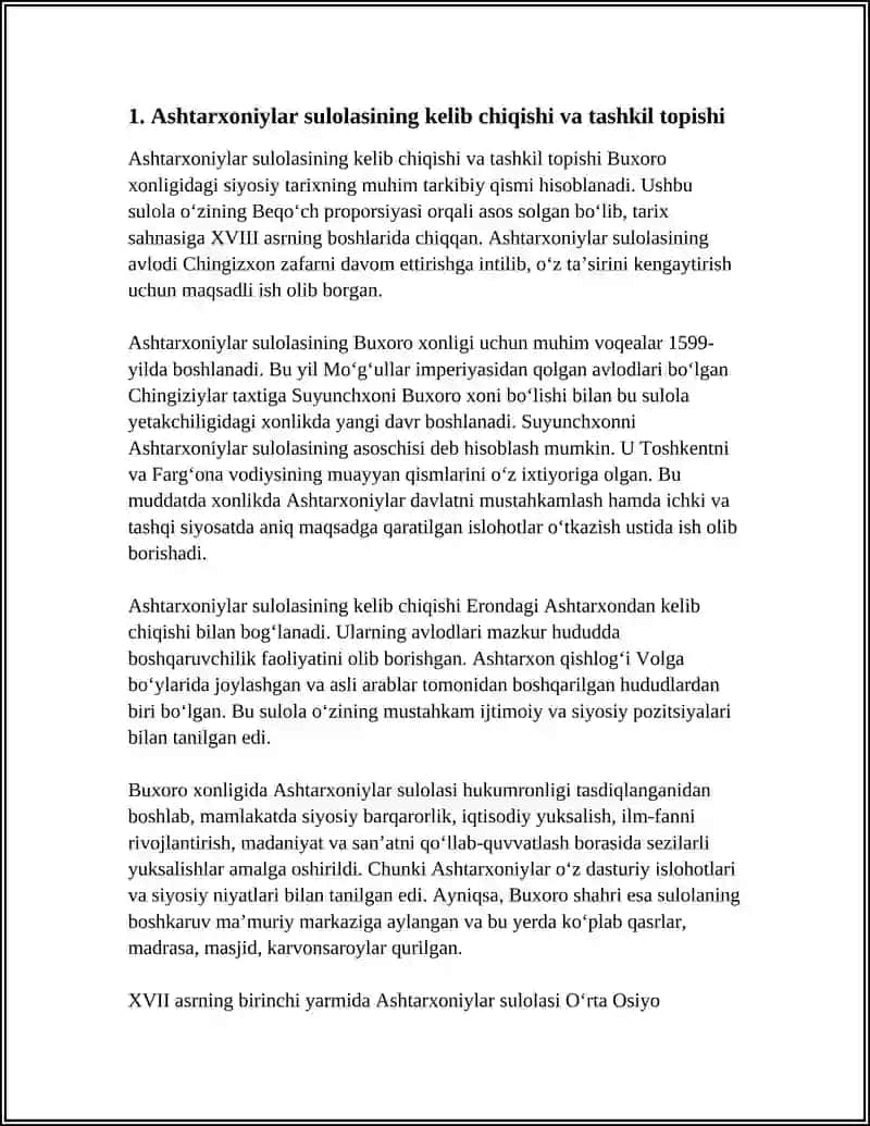 Ashtarxoniylar sulolasi Hukimronligi va Siyosiy tarixi 4