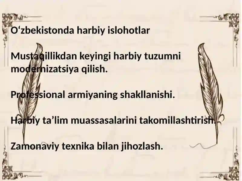 O‘zbekiston mudofaa qobiliyati, madaniy ob’ektlar faoliyati va innovatsion rivojlanish 4