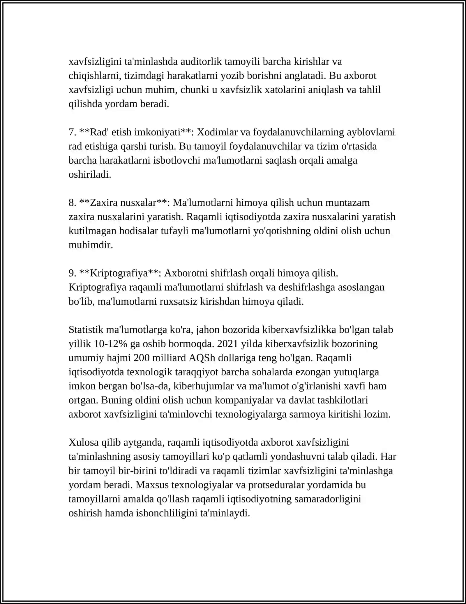 RAQAMLI IQTISODIYOTDA AXBOROT XAVFSIZLIGINI TA’MINLASH YOʻLLARI 4