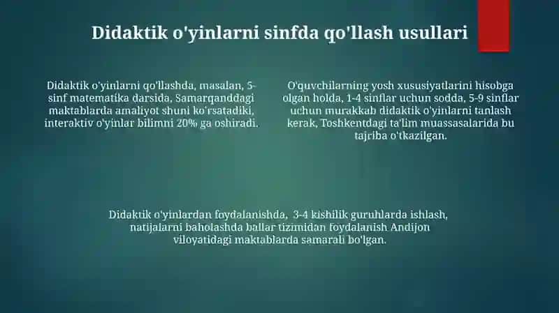 Kimning Fanidan Didaktik Oʻyinlar 4