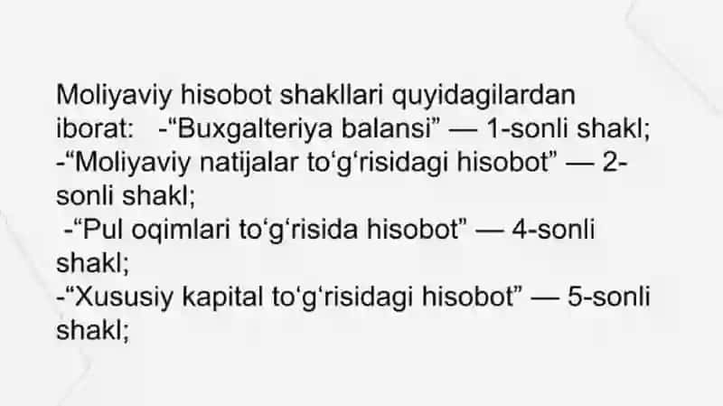 Moliyaviy hisobot shakllari 4