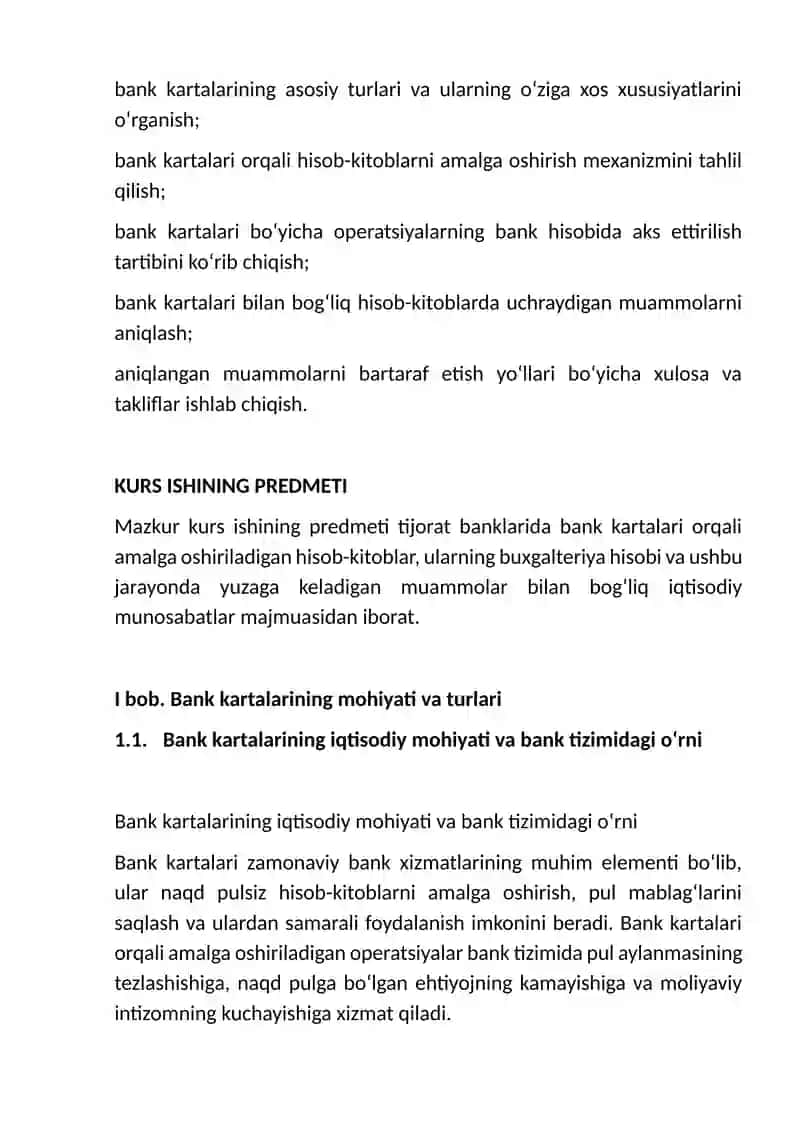 Bank kartalarining turlari va ular bo‘yicha hisob-kitoblarni amalga oshirishdagi muammolar 4