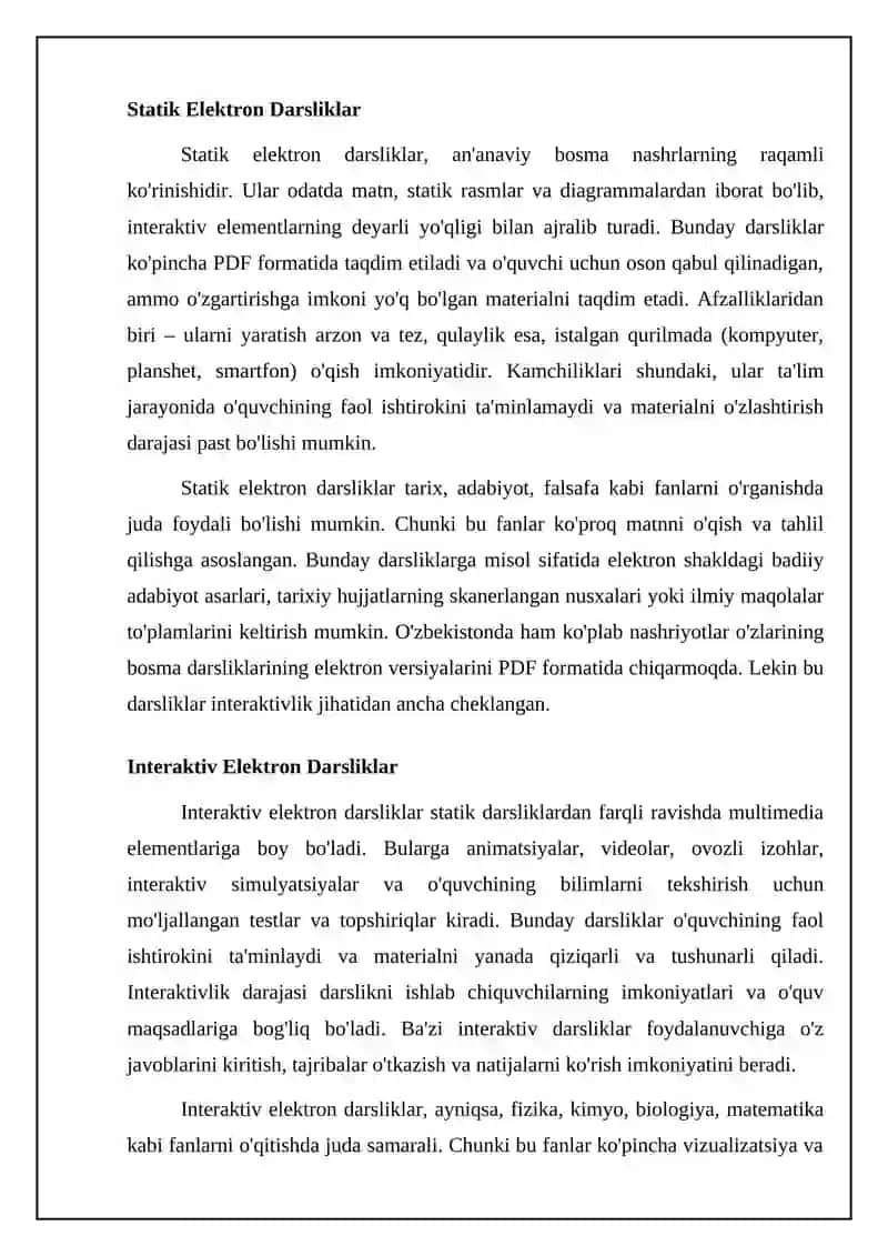 Elektron darsliklarning turlari va formatlari 4