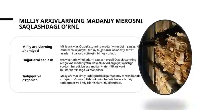 O'zbekiston Respublikasi milliy arxivlari va ularning faoliyati 4