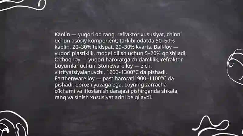 Qadimgi dunyo amaliy kimyosi. Keramika va chinni buyumlar tayyorlash 4