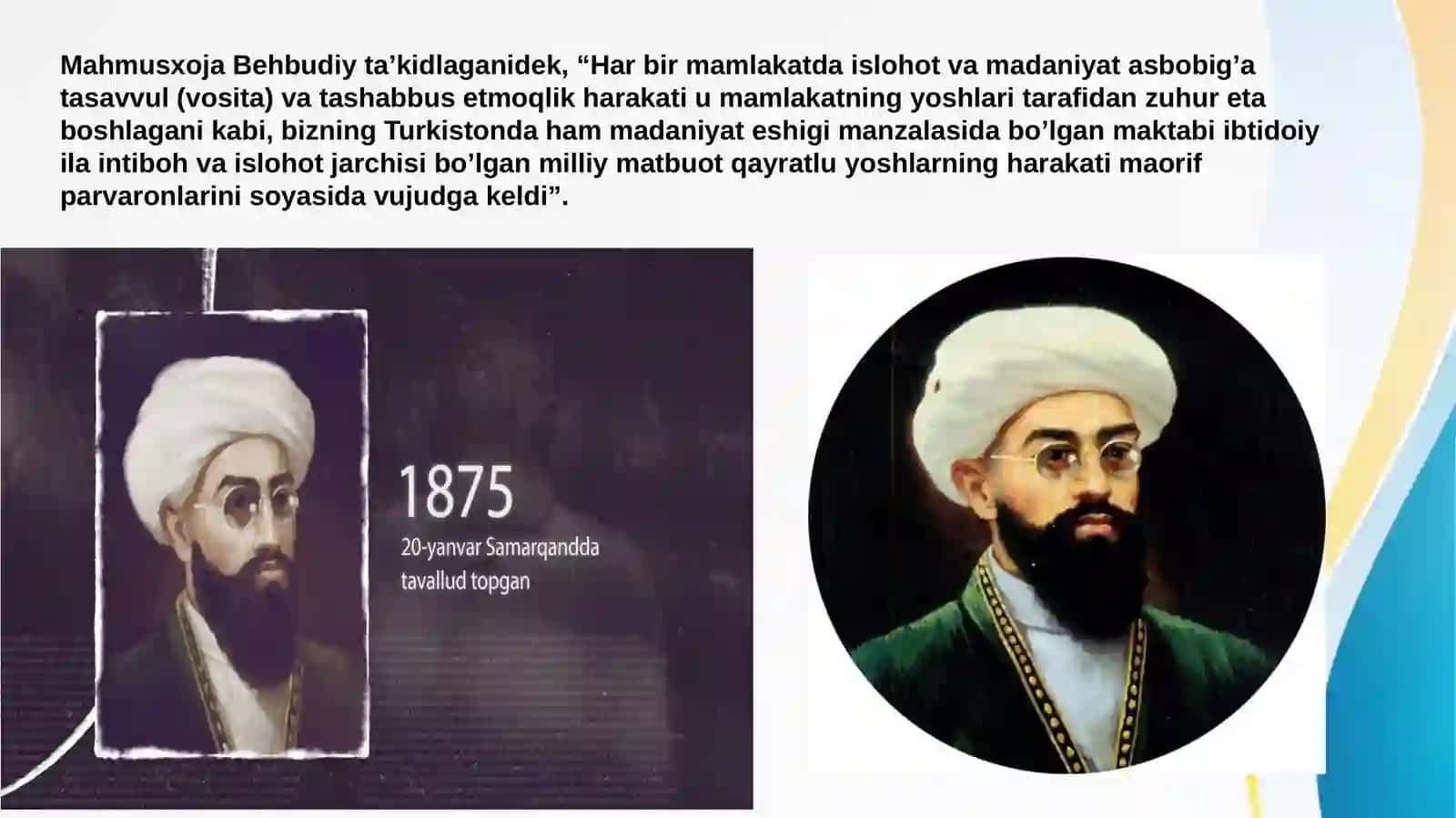 Jadidma’rifatparvarlariningo’lkaijtimoiy-ma’naviyhayotidatutgano’rni 4