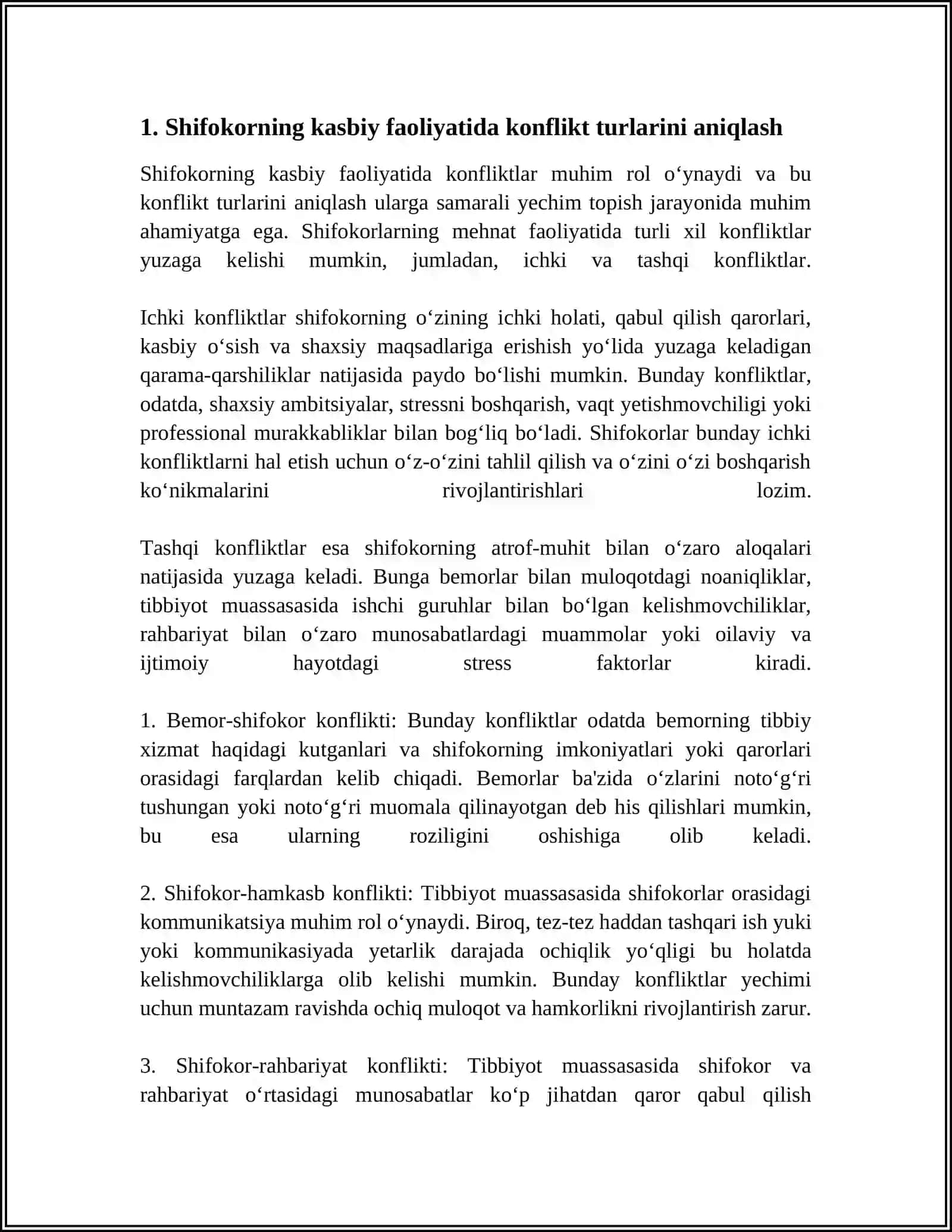 SHIFOKORNING KASBIY FAOLIYATIDA KONFLIKTLARNI BOSHQARISH KOʻNIKMALARI 4
