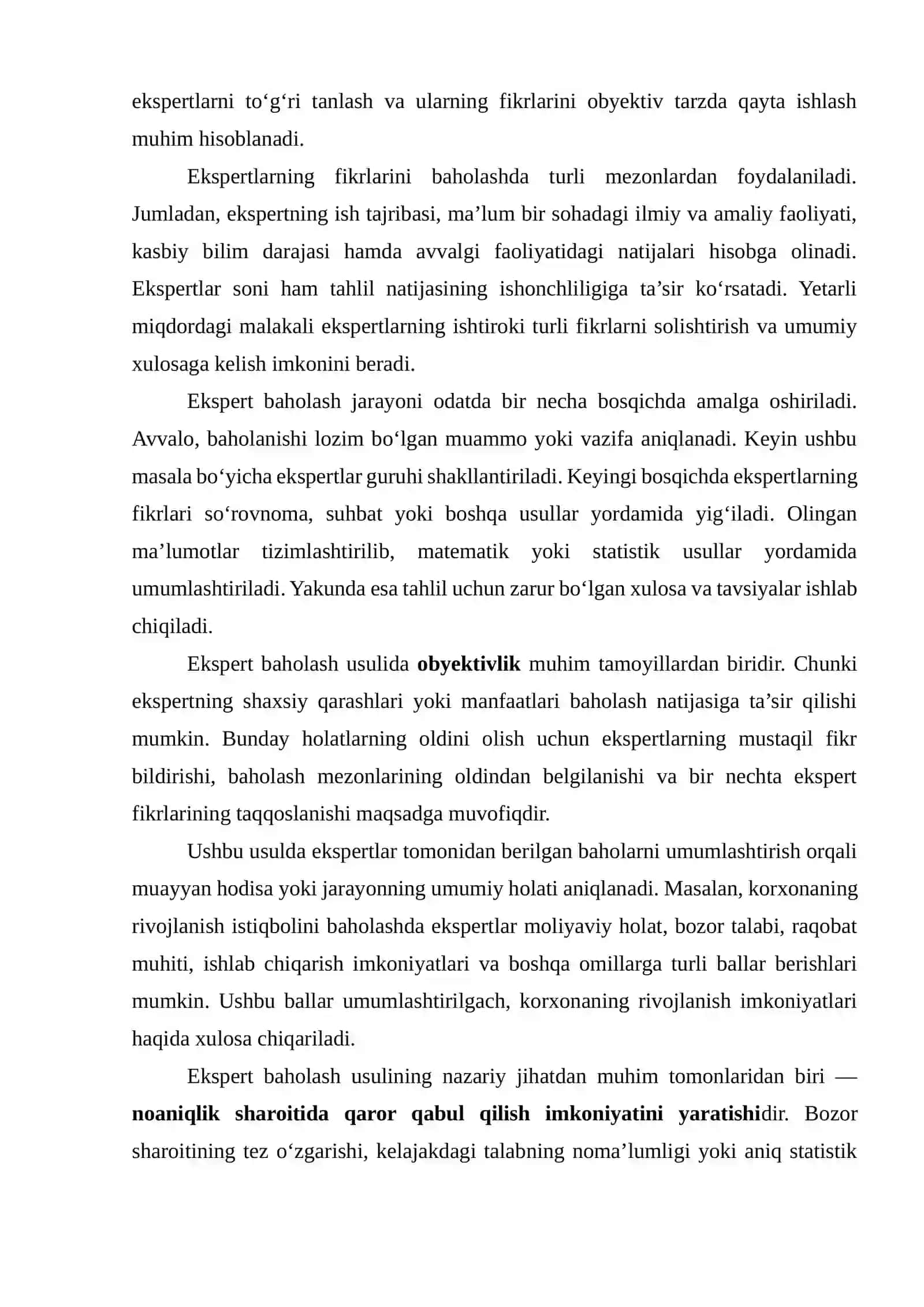 Tahlilda ekspert baholash usulining qo‘llanilishi 4