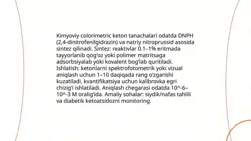 Keton tanachalari sintezi va ulardan foydalanish 4