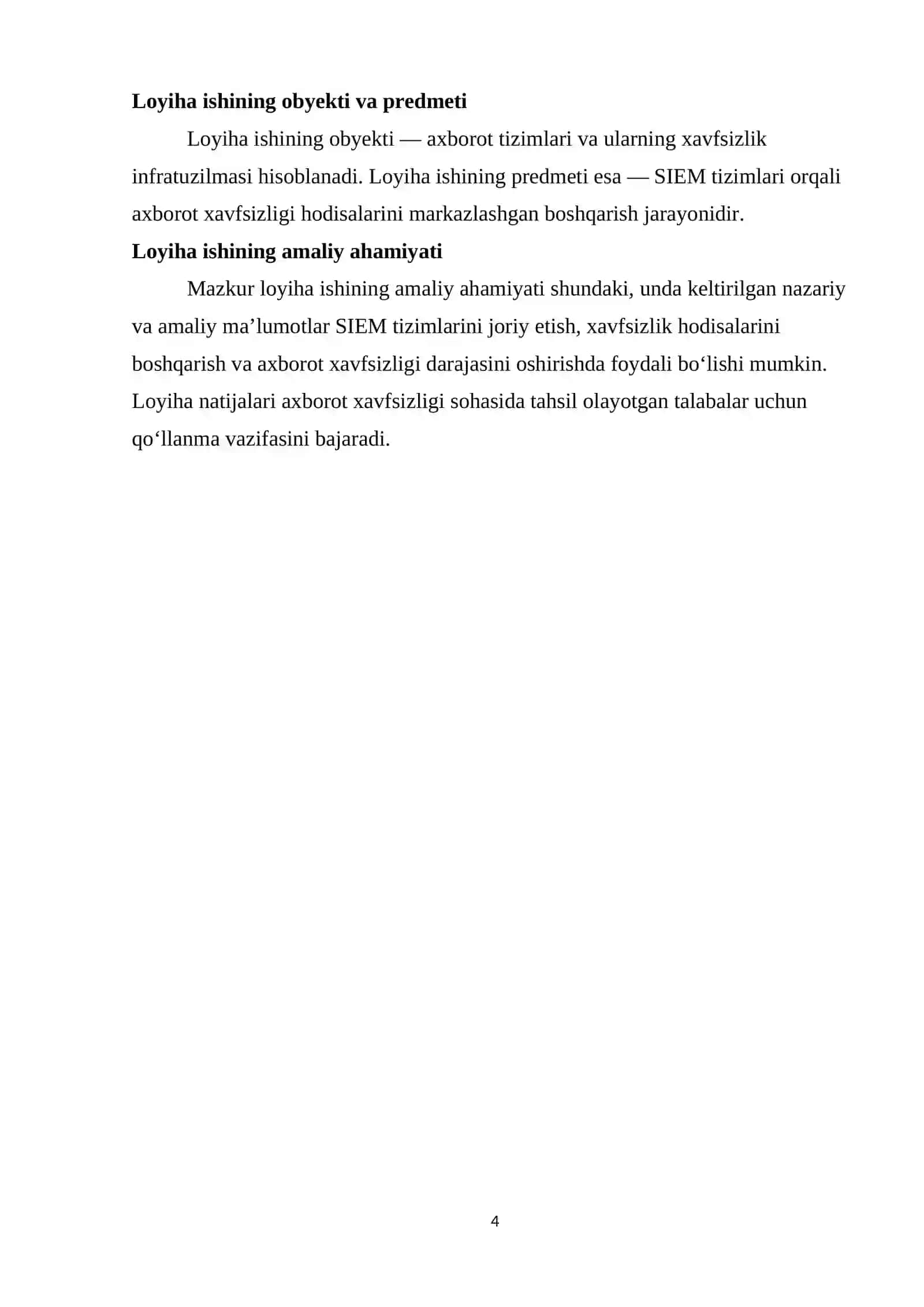 SIEM TIZIMLARI ERDAMIDA AXBOROT XAVFSIZLIGI HODISALARNI MARKAZLASHGAN BOSHQARISH 4