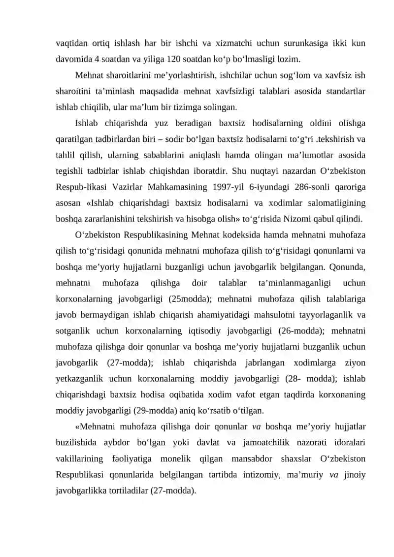 Mehnatni muhofaza qilishning huquqiy va tashkiliy asoslari 4