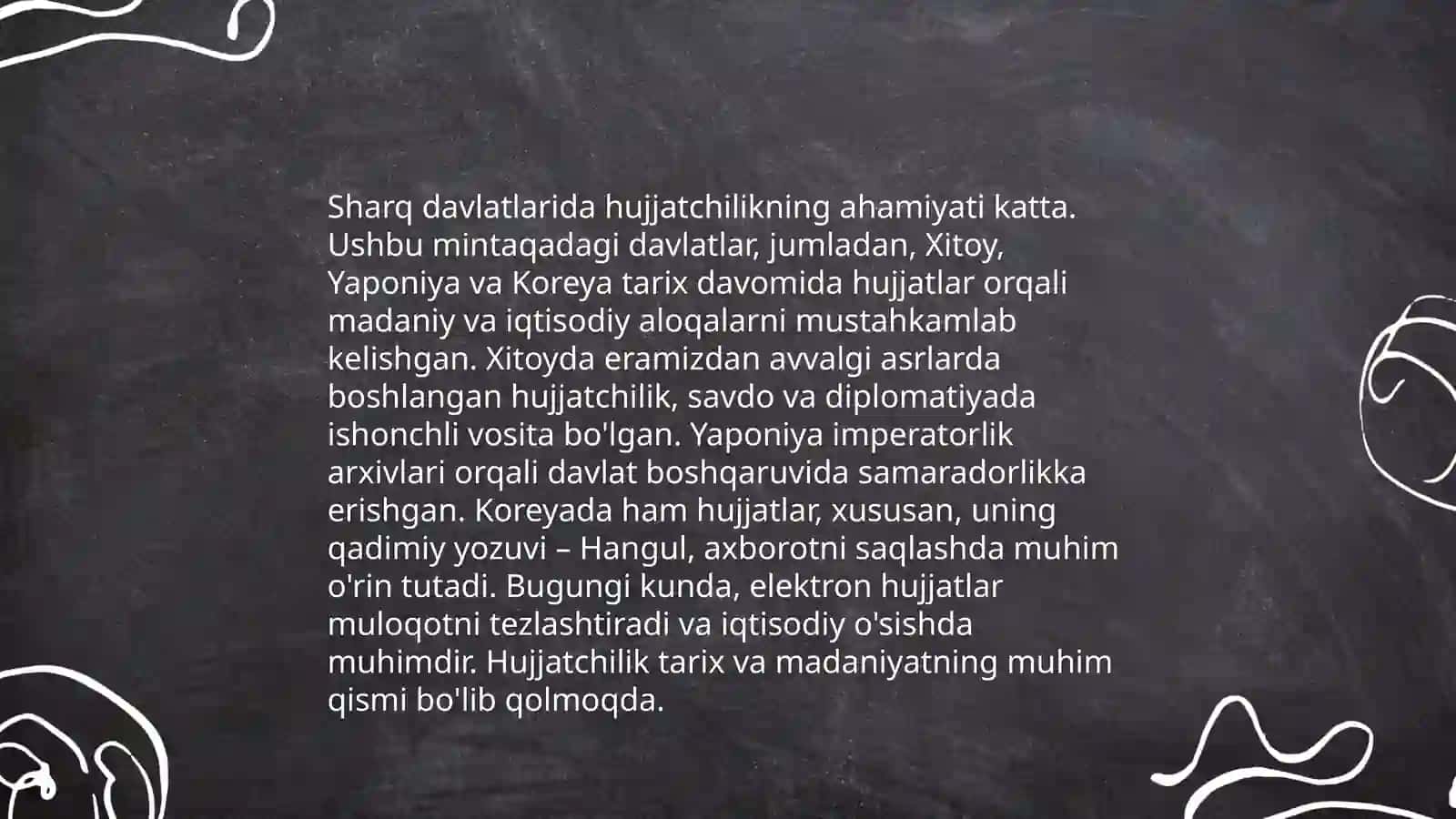 Hujjatchilik tarixi. Sharq hujjatchiligi. O‘zbek adabiy tili me’yorlari 4