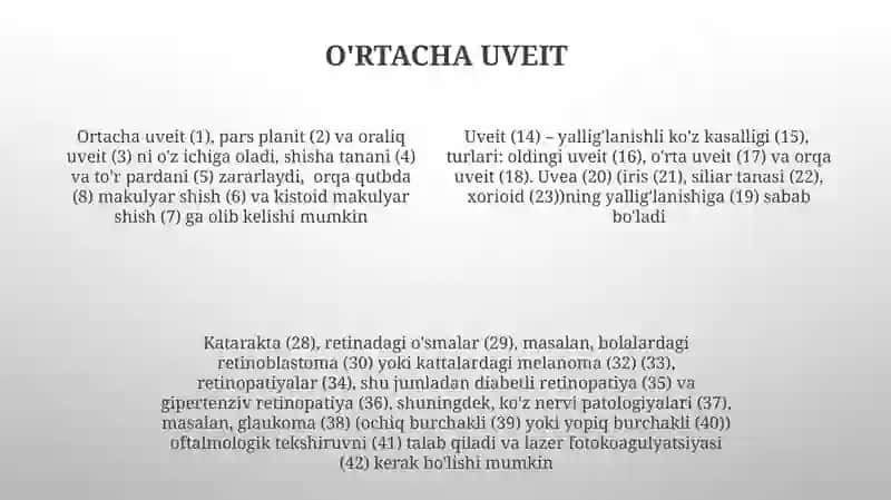 To'r parda oʻsmalari.Ko'ruv-nerv patalogiyalari 4
