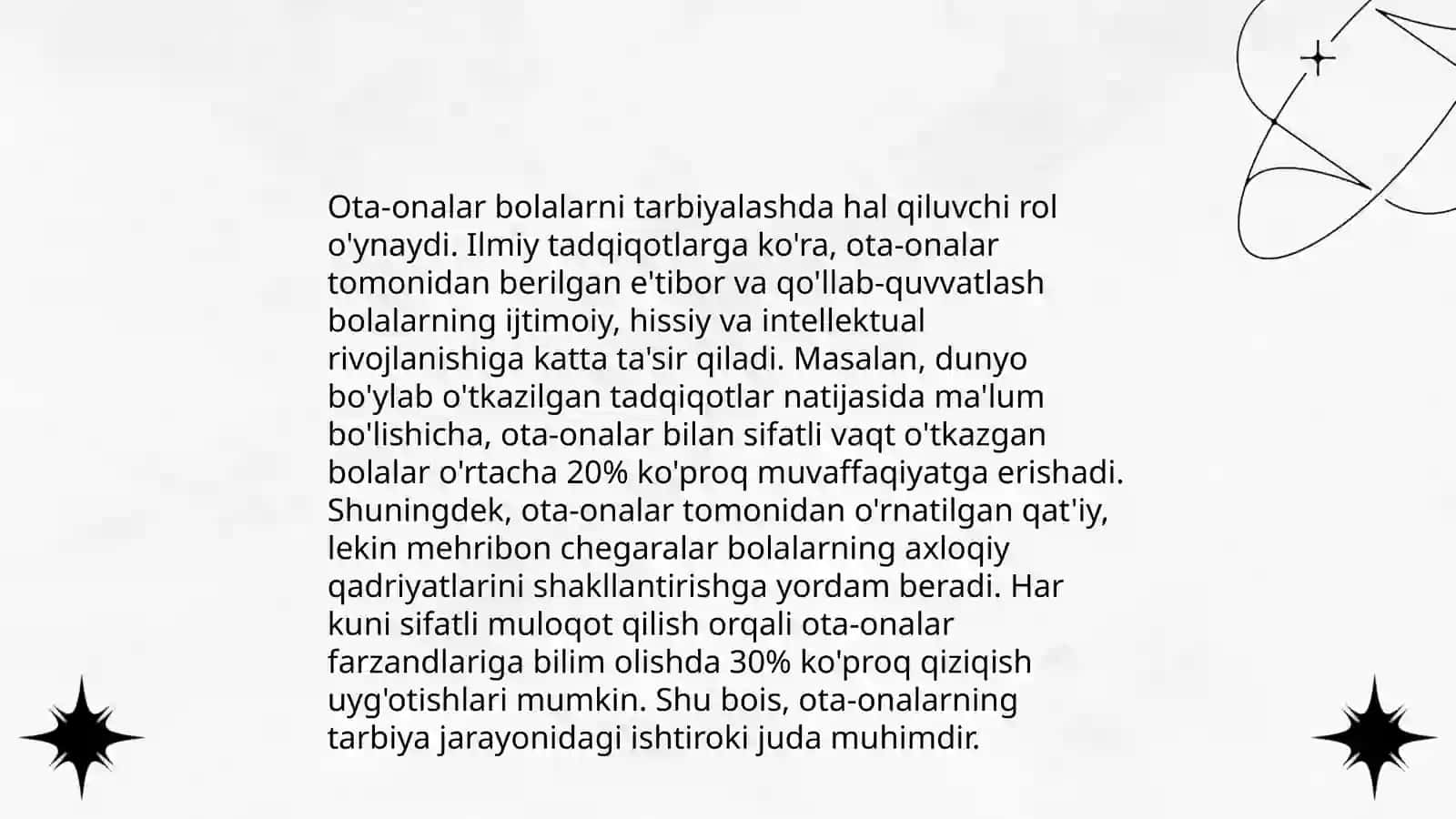 Oilada bola tarbiyasi toifalari va oqibatlari 4