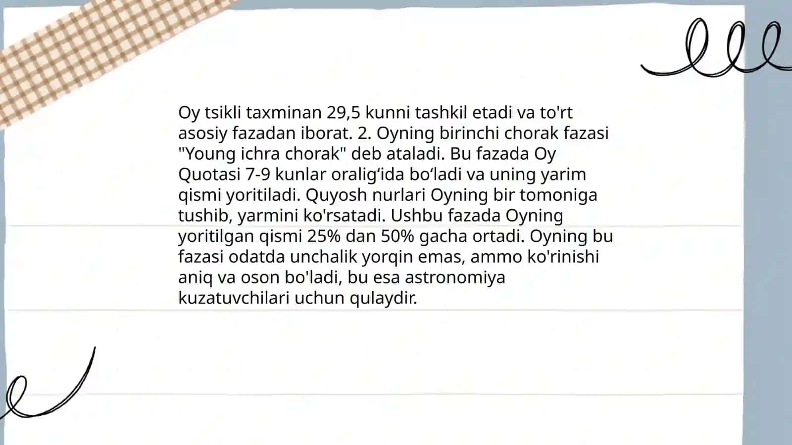 Oyning fazalari 4