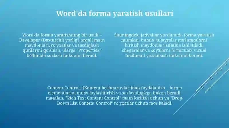 Word matn taxrirlagichida turli xil blankalar varatish ariza kasallik kartasi analizlar blankasi 4