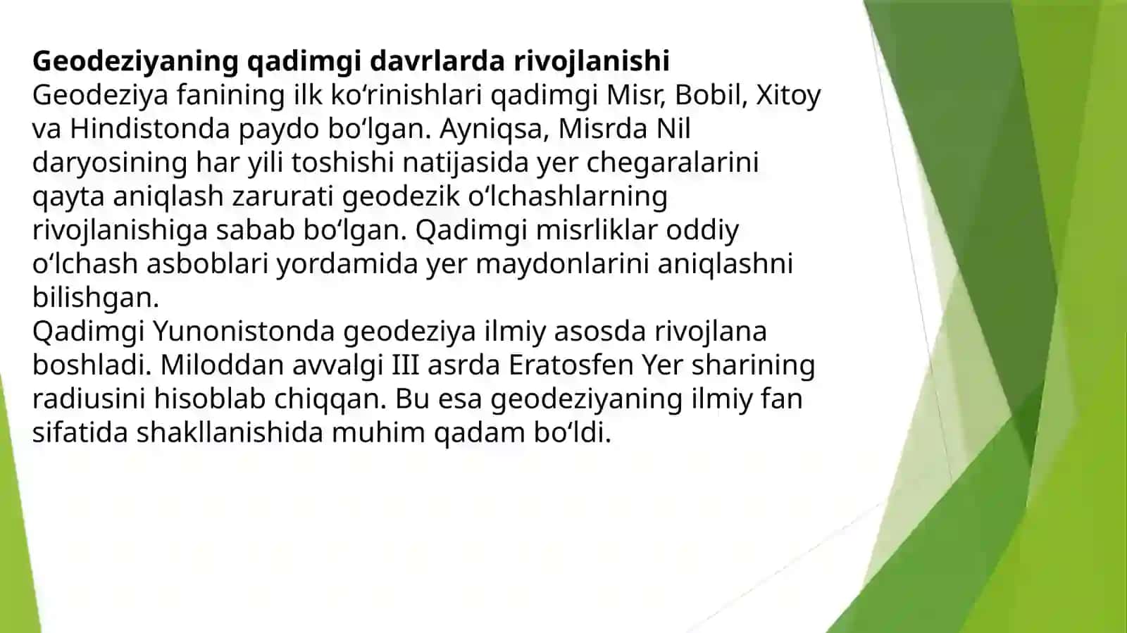Geodeziya rivojlanishi tarixi 4