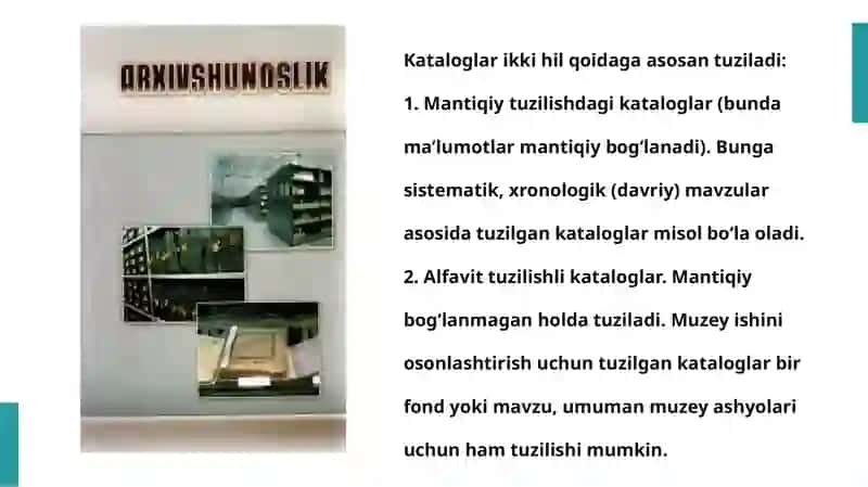 Muzeylarda ilmiy-ma’lumotnoma apparatini tashkil etish va ilmiy  tadqiqotchilik faoliyati 4