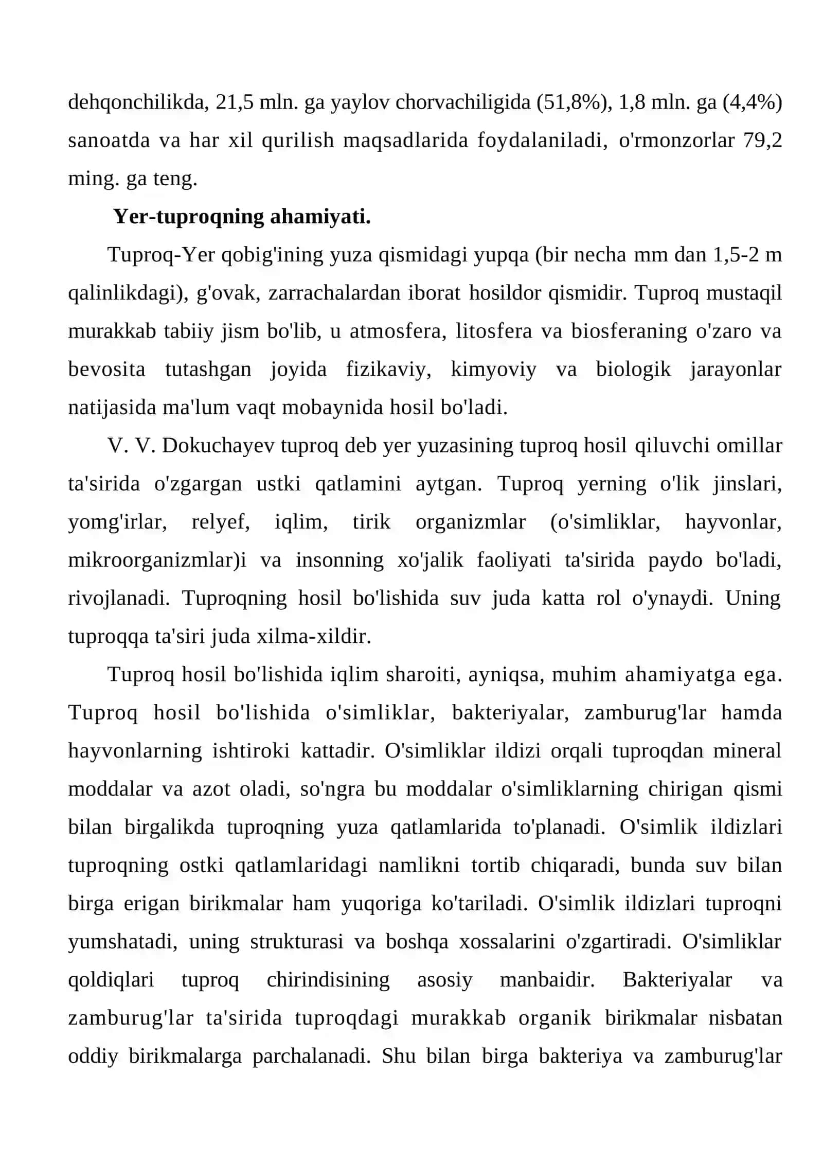 Yer (litosfera) zaxiralari, ularning ahamiyati va muhofazasi 4