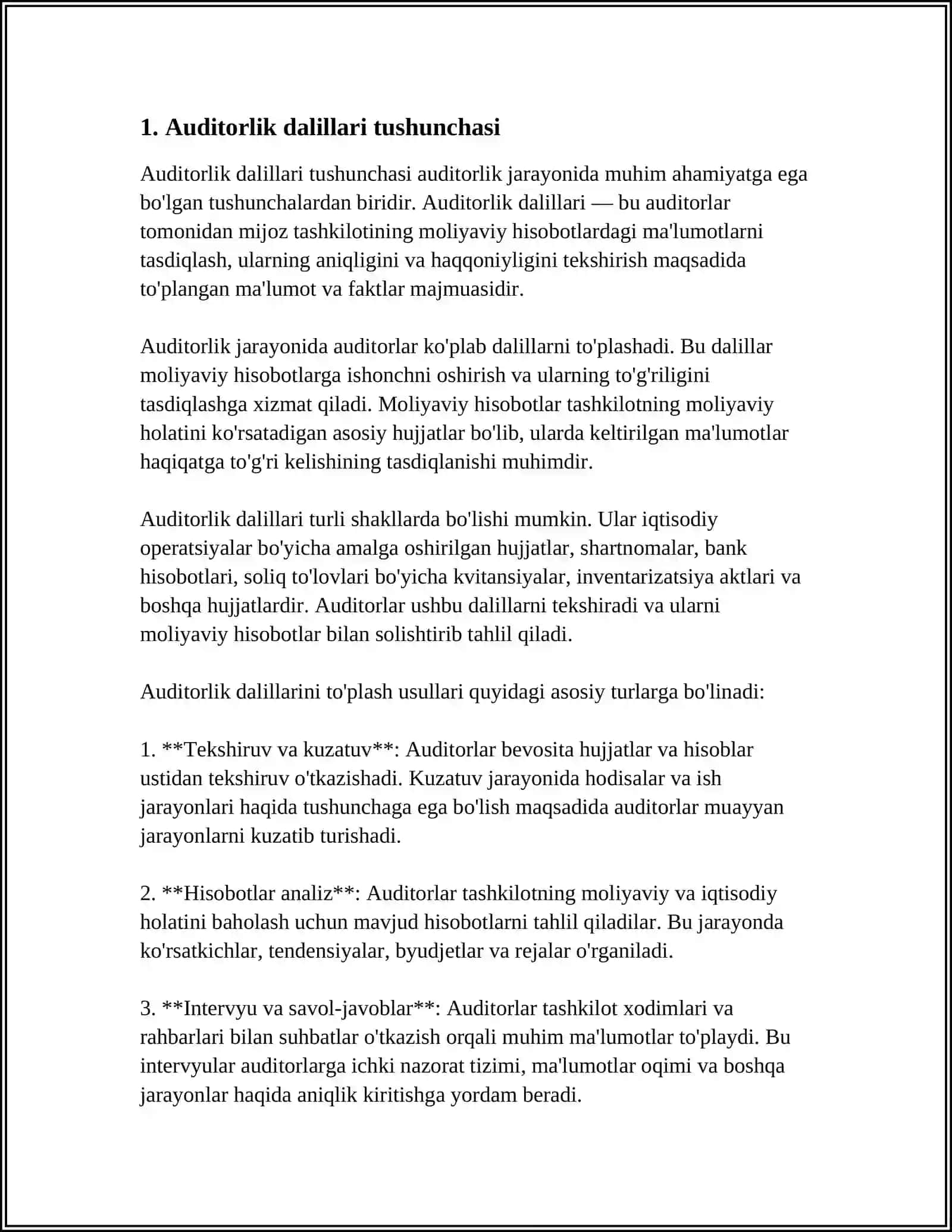 AUDITORLIK DALILLARI TUSHUNCHASI 4