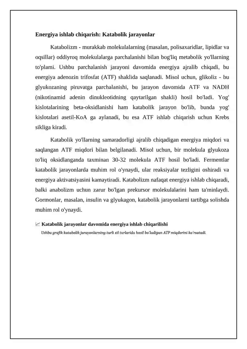 Metabolizmda energiya ishlab chiqarish va sarflash asoslari 4