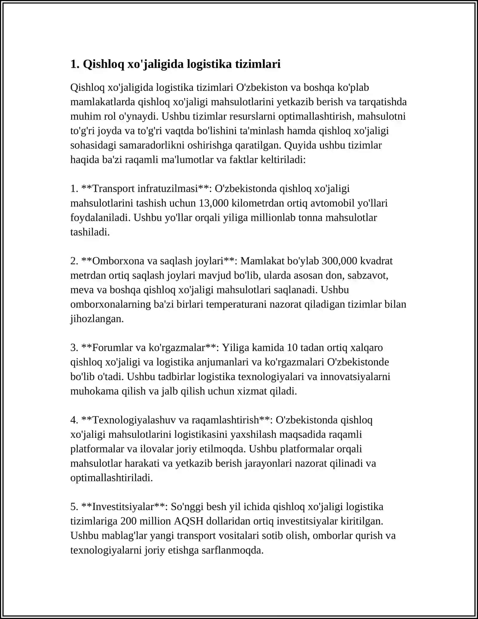 QISHLOQ XO’JALIGIDA LOGISTIKADA SERVIS XIZMATI KO’RSATISH 4