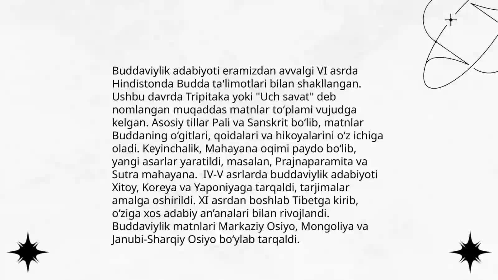 Buddaviylik oqimidagi adabiyotlarning matniy xususiyatlarini o'rganish 4