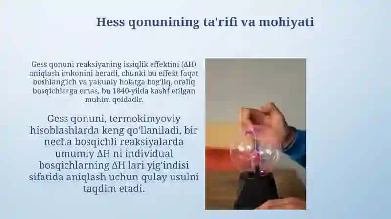 GESS QONUNI. KIRXGOFF QONUNI. STANDART SHAROIT VA STANDART ISSIQLIK EFFEKTI 4