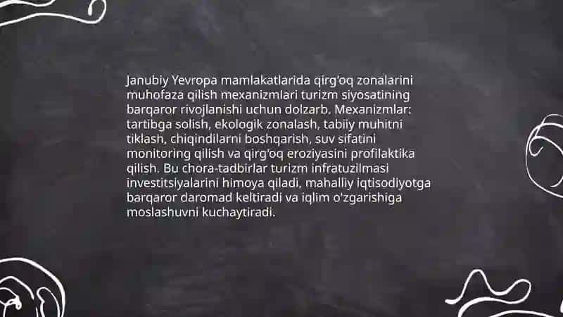 Janubiy yevropa mamalakatlaring turizim siyosatida qolaniladigan mexanizmlar dolzarpliligi 4