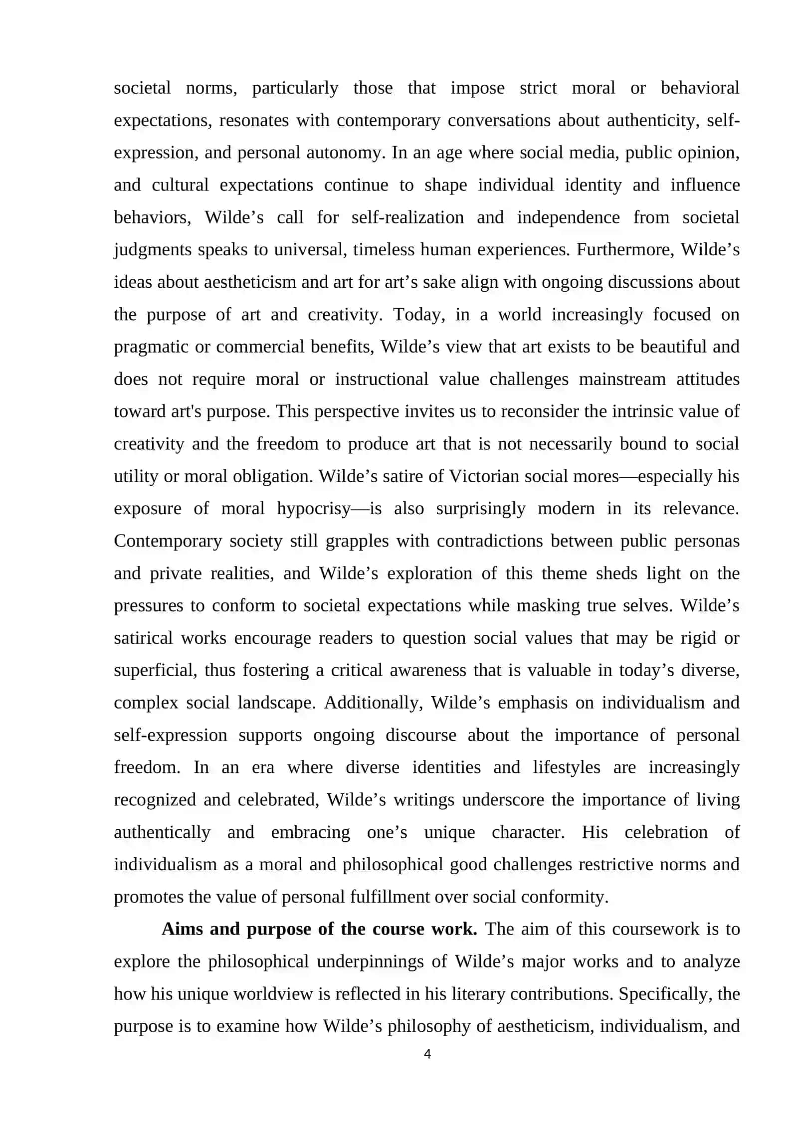 PHILOSOPHY AND LITERARY WORKS OF OSCAR WILDE 4