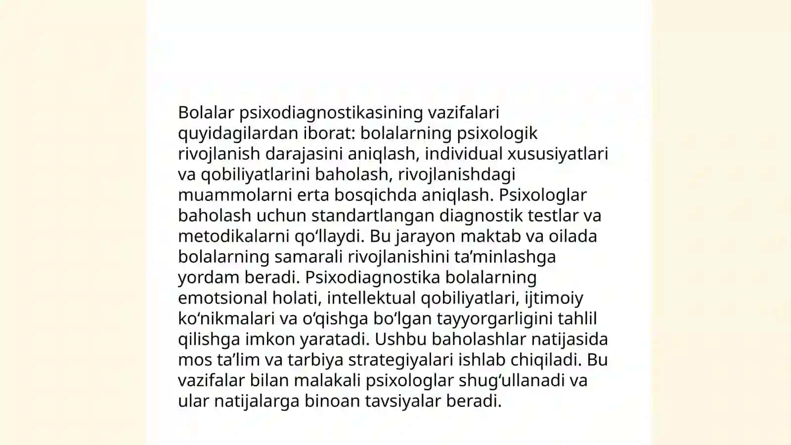 Bolalar psixalogiyasi va psixadiagnostikasi maqsadi va vazifalari 4
