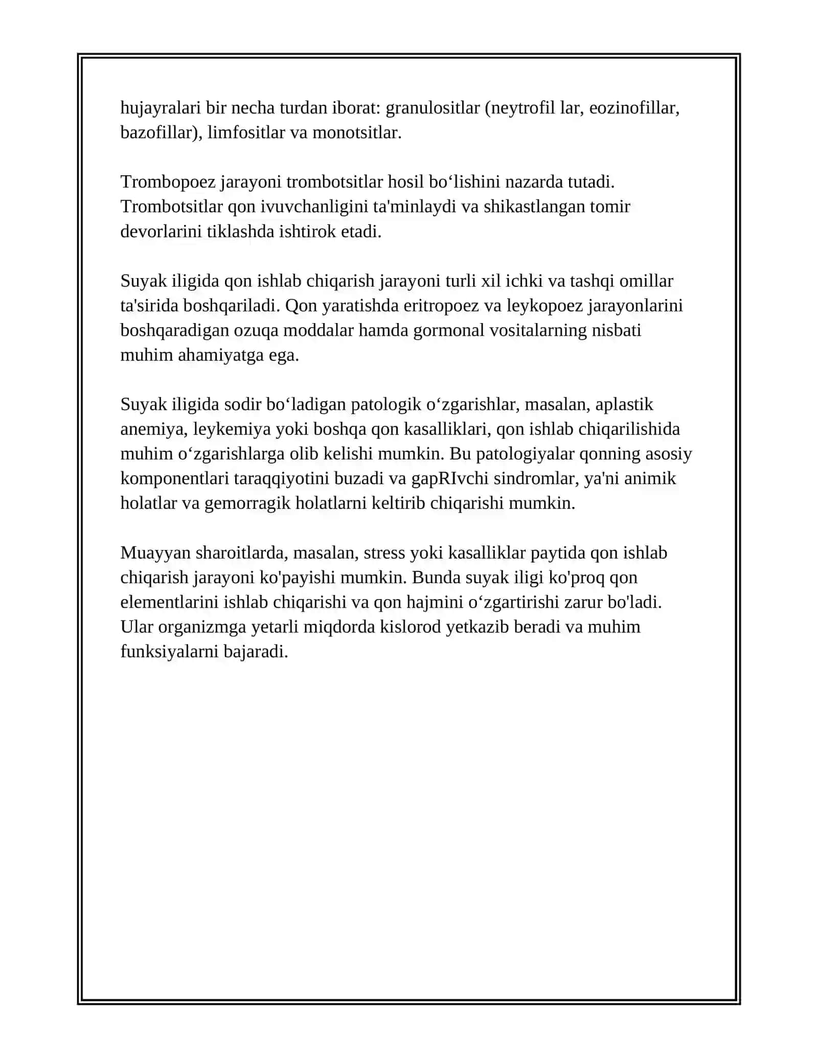 QON YARATISH AZOLARI ANATOMIK FIZIOLOGIYASI. SINDROMLARI. ANIMIK SINDROM. SUBYEKTIV OBYEKTIV BELGILARI 4
