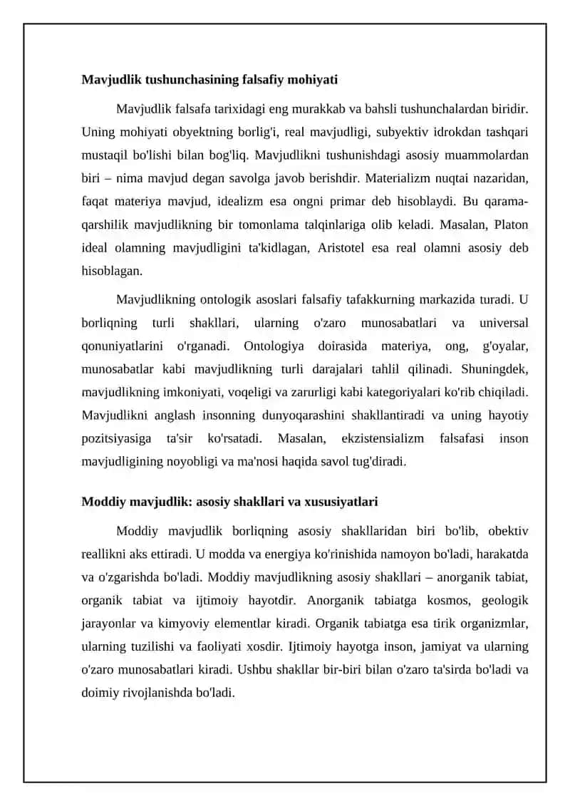 Mavjudlikning tushunchasi va uning asosiy shakllari 4