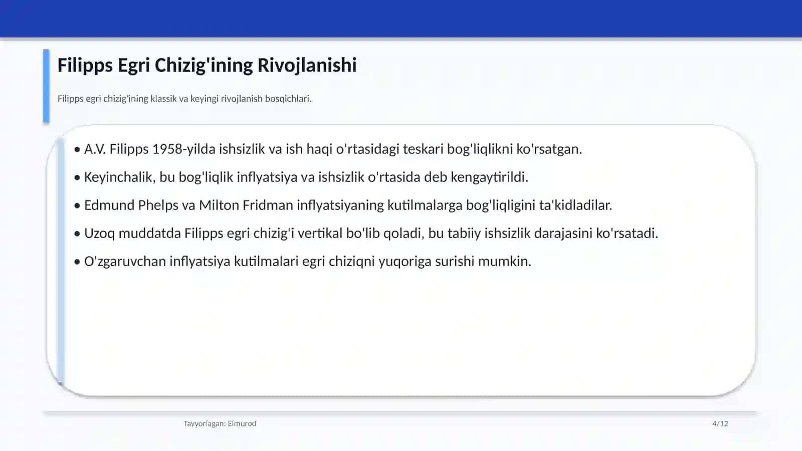 Inflyatsiyaning Dinamik Modellariga Kirish 4