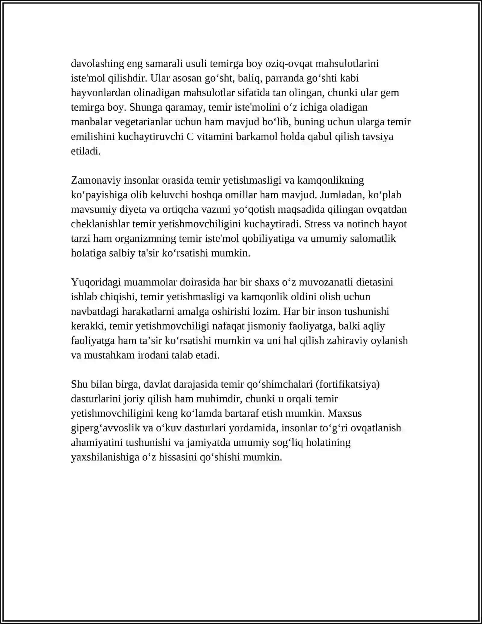 ZAMONAVIY INSON OVQATLANISH HOLATI OZIQ MODDALARNING ETISHMASLIGI YOKI ORTIQCHA BOʻLISH XAVF 4
