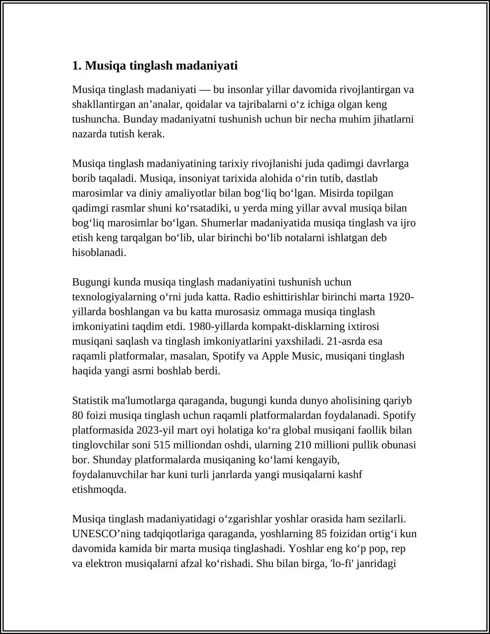 PEDAGOGIK TEXNOLOGIYA CHIZMASIGA AMAL QILGAN HOLDA MUSIQA MADANIYATI DARSLARINI 2-SINF 1-CHORAK MAVZUSI BOʻYICHA DARS ISHLANMASINI TUZISH 4