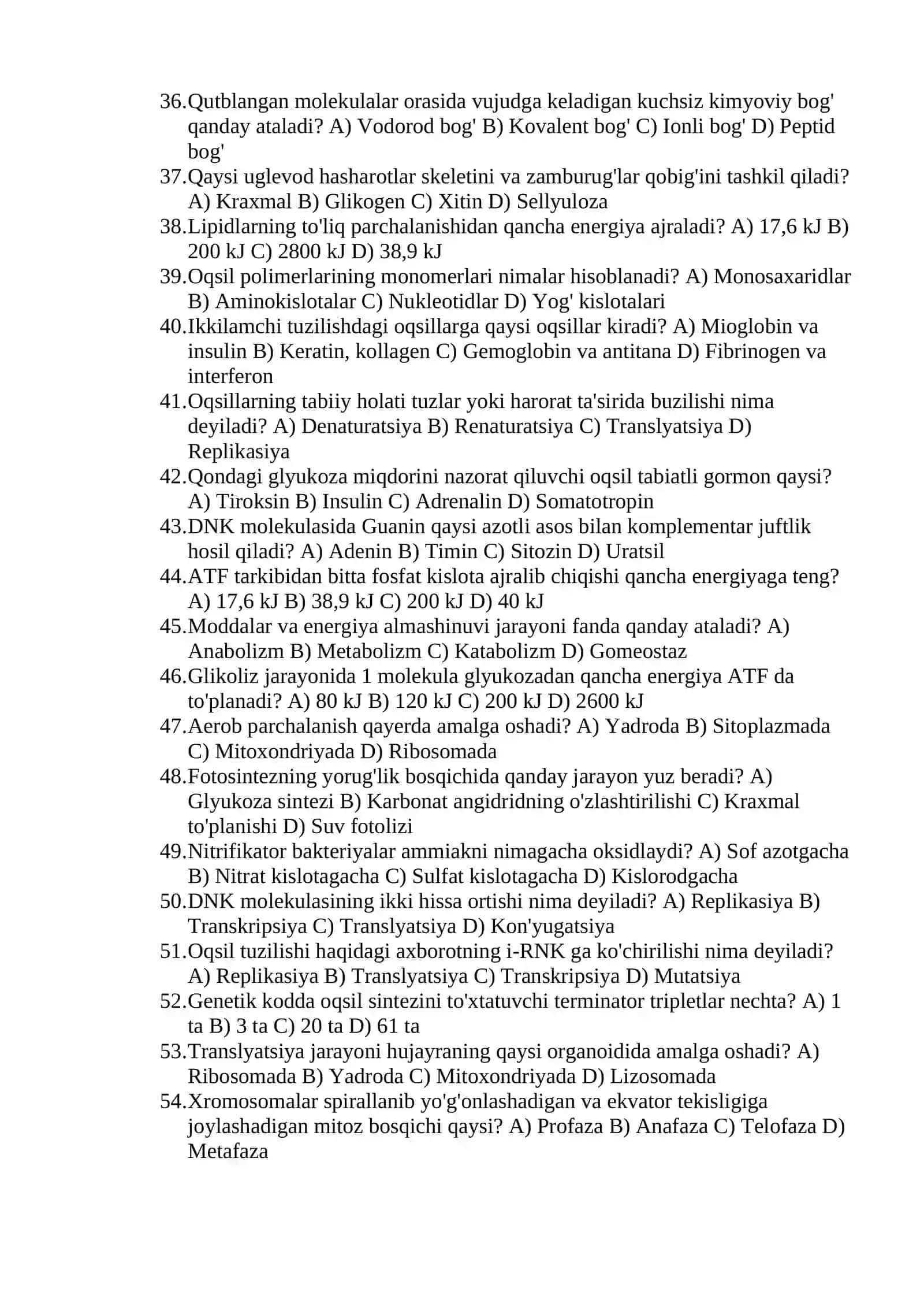 Biologiya 2026: 9-sinf darsligi asosida 150 ta mukammal test (Javoblari bilan) 4