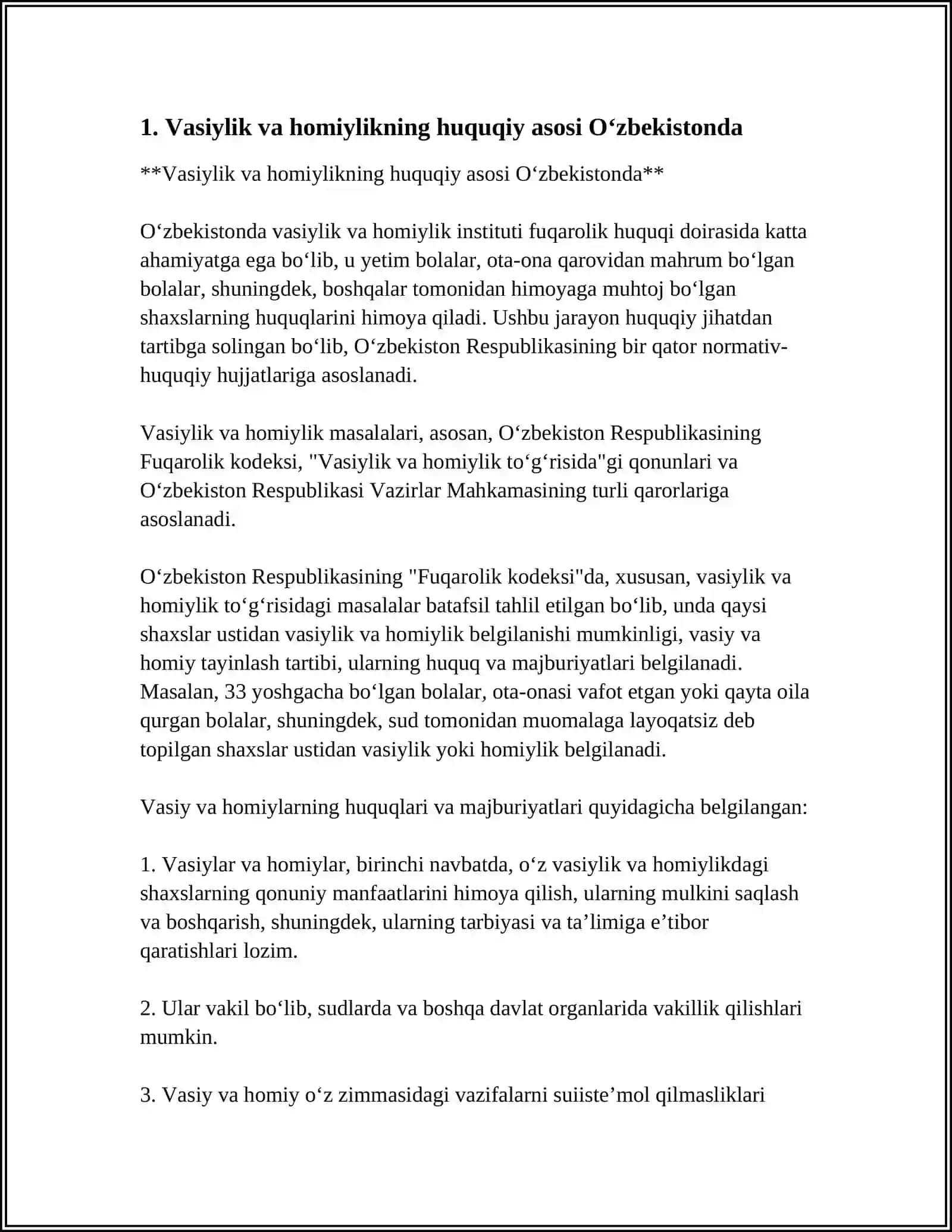 O‘ZBEKISTON HAMDA CHET ELDA VASIYLIK VA HOMIYLIK 4