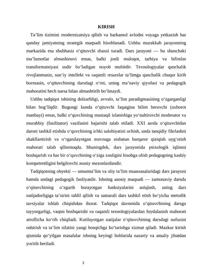 Dars jarayonida o’qtuvchining o’rni       Dars jarayonida o’qtuvchining o’rn 4