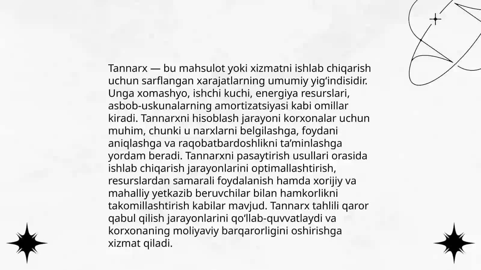 Xarajatlar hisobi va mahsulotning to’liq va qisman tannarxini hisoblash 4