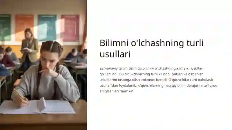 O'quvchilarning Bilim, Ko'nikma va Malakalarini Tashxis Etish 4